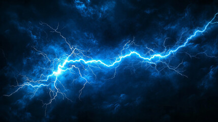 Sprite sheet with lightnings, thunderbolt strikes set for game fx animation. Vector realistic set of blue electric impact at night, sparking discharge of thunderstorm isolated on black background