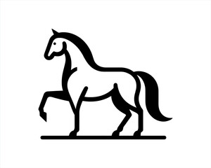 Horse logo design icon symbol vector illustration. Full body horse. Animal logo. Black color horse icon logo vector template. Horsepower
