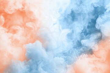 Obraz premium Soft Blue and Orange Smoke Clouds on a Light Background
