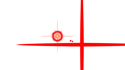 Striking Red Cross Design Against a Bold Black Background