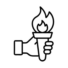 torch leadership icon, torch leadership line art - simple line art of torch leadership, perfect for torch leadership logos and icons