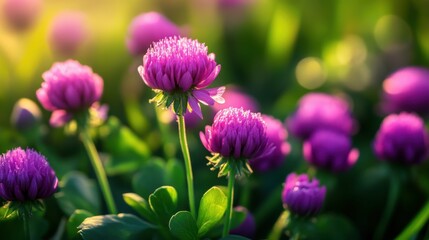 Fototapeta premium Astragalus Bloom: Close-up of Purple Herbal Flower in Wild Field