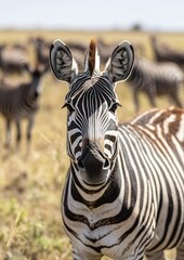 Naklejka premium African Wildlife: Zebras and Wildebeest on the Landscape