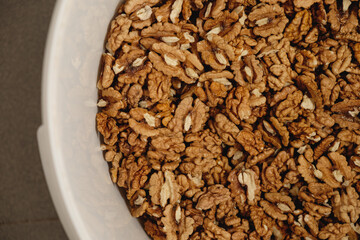 Nutty delight ready for recipes and snacks in a rustic kitchen setting