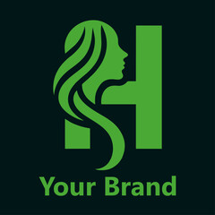 Leter H Women Shiluet Design Logo vector