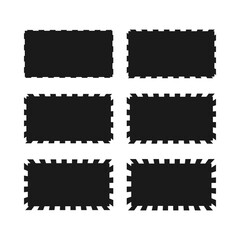 Notch Edge Bursting Rectangle Shape Icons