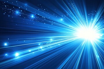 Fototapeta premium Bright Blue Rays of Light Creating a Stunning Abstract Background