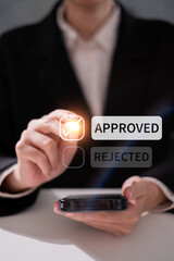 Professional entrepreneur businessman point select approved deal success achievement agreement concept