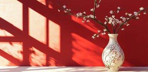 still life with vase and flowers
