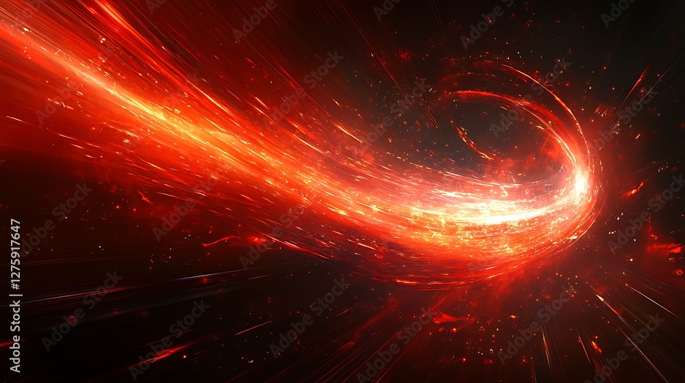 Leinwandbilder high-speed motion light streaks create a vivid deep red effect in this striking image.