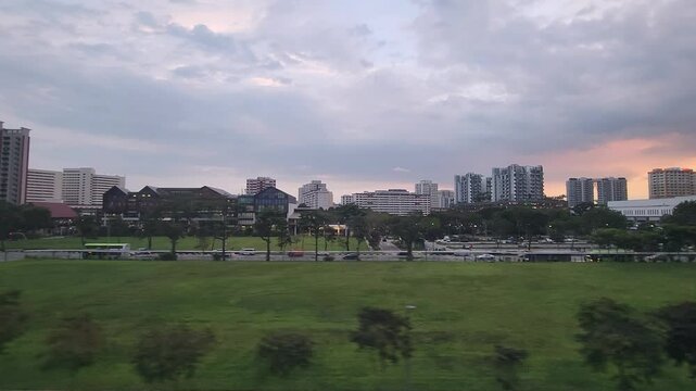 A SMRT train arrival to the Eunos MRT Station on the East&ndash;West line in Singapore.