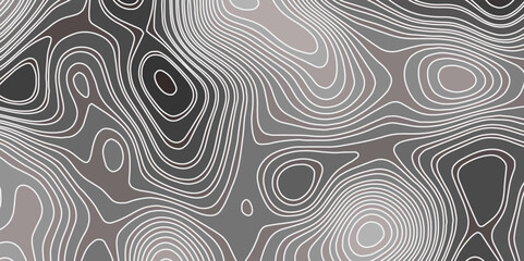 Fototapeta premium Abstract topographical linier graphics map background. Patterns topographic line map. Vintage outdoors style, Black and white contours stylized height topography lines map. Vector illustration.