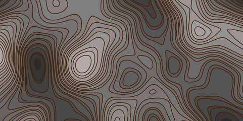 Abstract topographical linier graphics map background. Patterns topographic line map. Vintage outdoors style, Black and white contours stylized height topography lines map. Vector illustration.