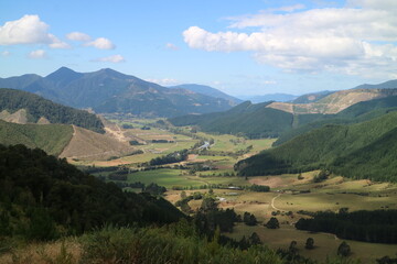 landscape with mountains and lake