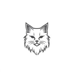 Obraz premium Minimalist Cat Face Logo Design: Elegant & Simple