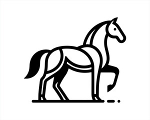 Horse logo design icon symbol vector illustration. Full body horse. Animal logo. Black color horse icon logo vector template. Horsepower