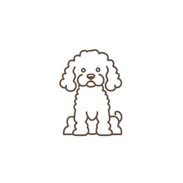 Adorable Cockerpoo Puppy: A Minimalist Line Art Design