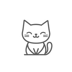 Adorable minimalist line art cat logo design. Perfect for handmade gifts!