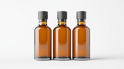 Three elegant bottles filled with rich brown liquids displayed on a clean white background for effective visual impact