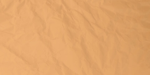 Brown clean crumpled paper background. Horizontal crumpled empty paper template for posters and banners. Vector illustration