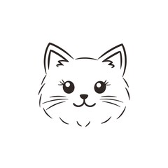 Fototapeta premium Adorable minimalist cat logo design, perfect for handmade gifts!