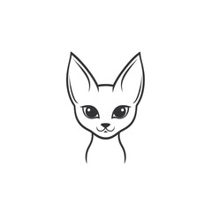 Fototapeta premium Adorable Minimalist Cat Line Art Logo Design