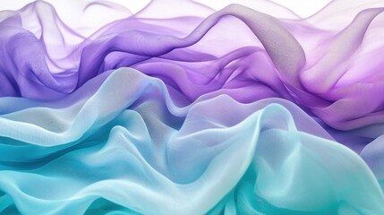 Obraz premium Abstract Pastel Fabric Drapery: A Symphony of Teal and Lavender Hues