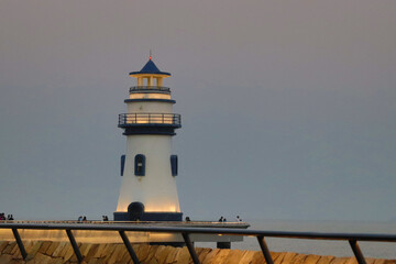 lighthouse on the coast of the sea