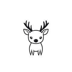 Adorable Reindeer: A Minimalist Line Art Design