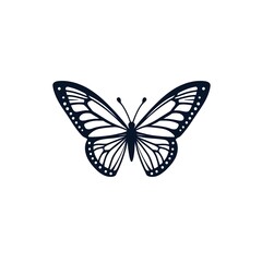 Obraz premium Elegant dark butterfly logo design, minimalist style, perfect for handmade gifts.