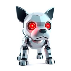 Robotic Dog Design Featuring Red Lighted Eyes