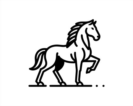 Horse logo design icon symbol vector illustration. Full body horse. Animal logo. Black color horse icon logo vector template. Horsepower
