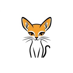 Obraz premium Minimalist Fennec Fox Logo Design: Elegant lines create a captivating image.