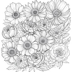 Flowers Fantasy Coloring Book - 115 Pages of Magical Floral Illustrations for Relaxation & Creativity, Coloring page, Workbook for Print