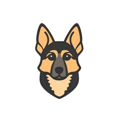 Minimalist German Shepherd Dog Head Logo Design