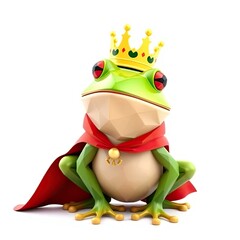 Obraz premium A Regal Frog Wearing a Crown and Cape