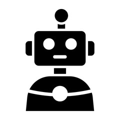 Robot Vector Glyph Icon Design Design
