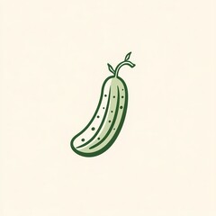 Minimalist Cucumber Line Art Logo Design: Fresh, Clean, and Simple.