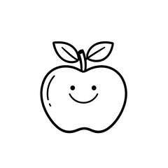 Smiling Apple: A delightful minimalist line art logo.