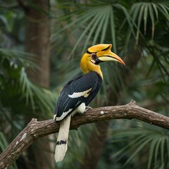 Obraz premium Hornbills have been around for millions of years and have lived in many parts of the world, including North Africa, South Europe, and India.