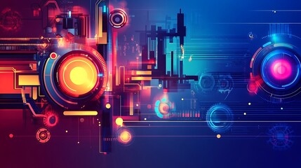 Futuristic digital design background showing technology interfaces