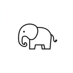 Obraz premium Adorable Minimalist Elephant Line Art Logo Design