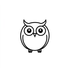 Fototapeta premium Adorable Minimalist Owl Line Art: A Cute Design