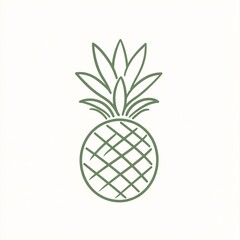 Obraz premium Minimalist Pineapple Line Art: A Tropical Delight!
