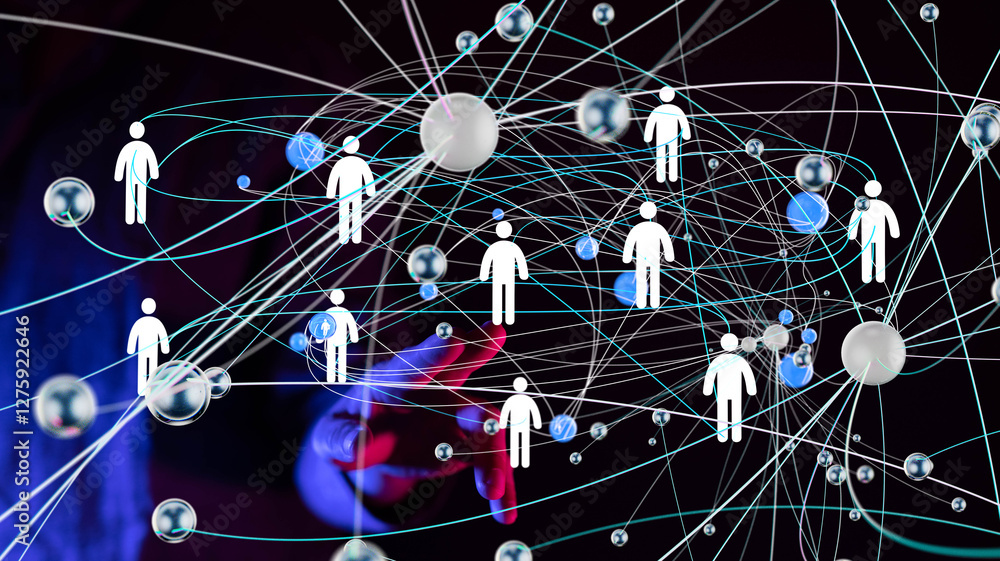 Poster Abstract technology group and data 3d