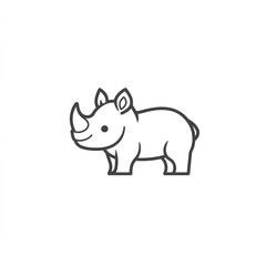 Obraz premium Adorable Rhino Line Art: A Minimalist Design