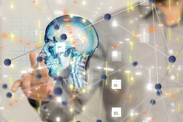 digital medical futuristic interface 3D rendering