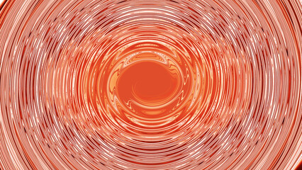 Abstract orange pink spiral circle background. Swirl backdrop. Glitchy card. Summer color gradient. Banner, poster or digital template. Modern pop art wallpaper. Flyer. Optical illusion. Science.