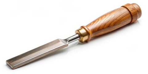 Woodworking Chisel on White Background