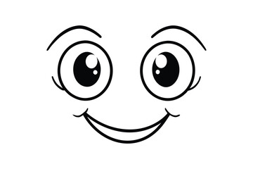 Obraz premium cartoon eyes funny happy line art illustration